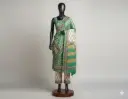  Bagru Hand Block Printed Green Chanderi Silk Suit Set